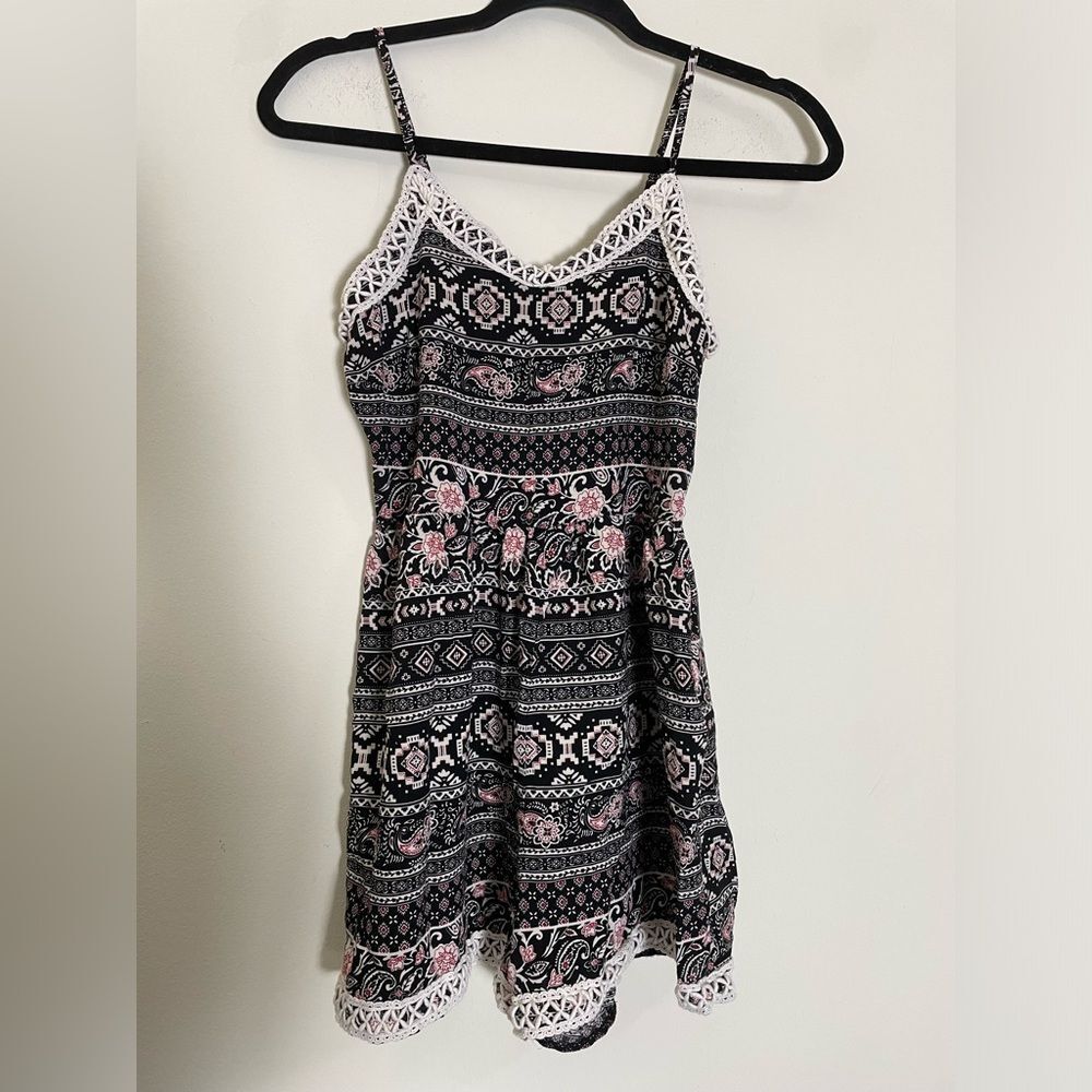 Parisian Collection Bohemian Lace Romper in Pink, Black, Red, and Cream – M