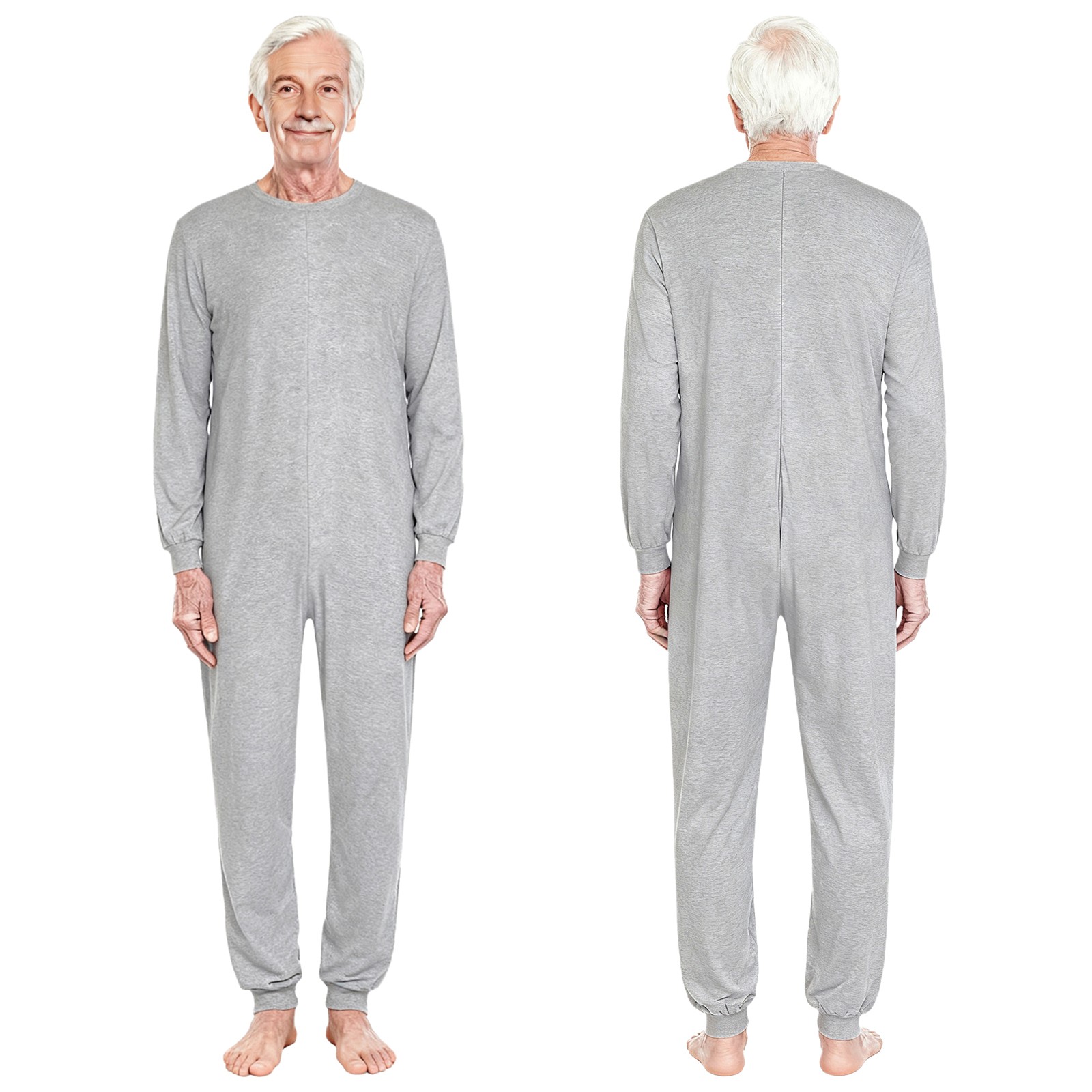 Unisex Anti-strip Adaptive Jumpsuit Easy Back Access Elderly And Special Needs