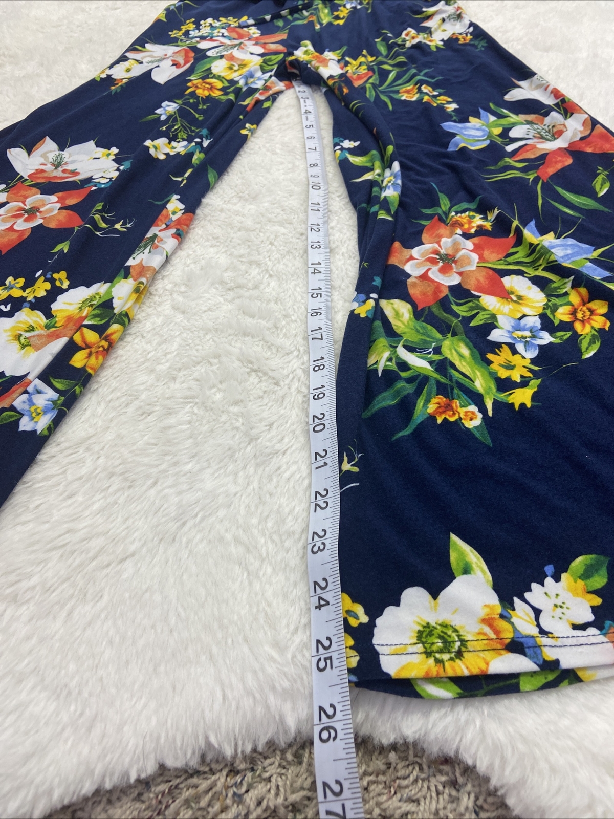 Égy California szM Blue Floral Jumpsuit Keyhole tie back elastic waist 1/2Sleeve