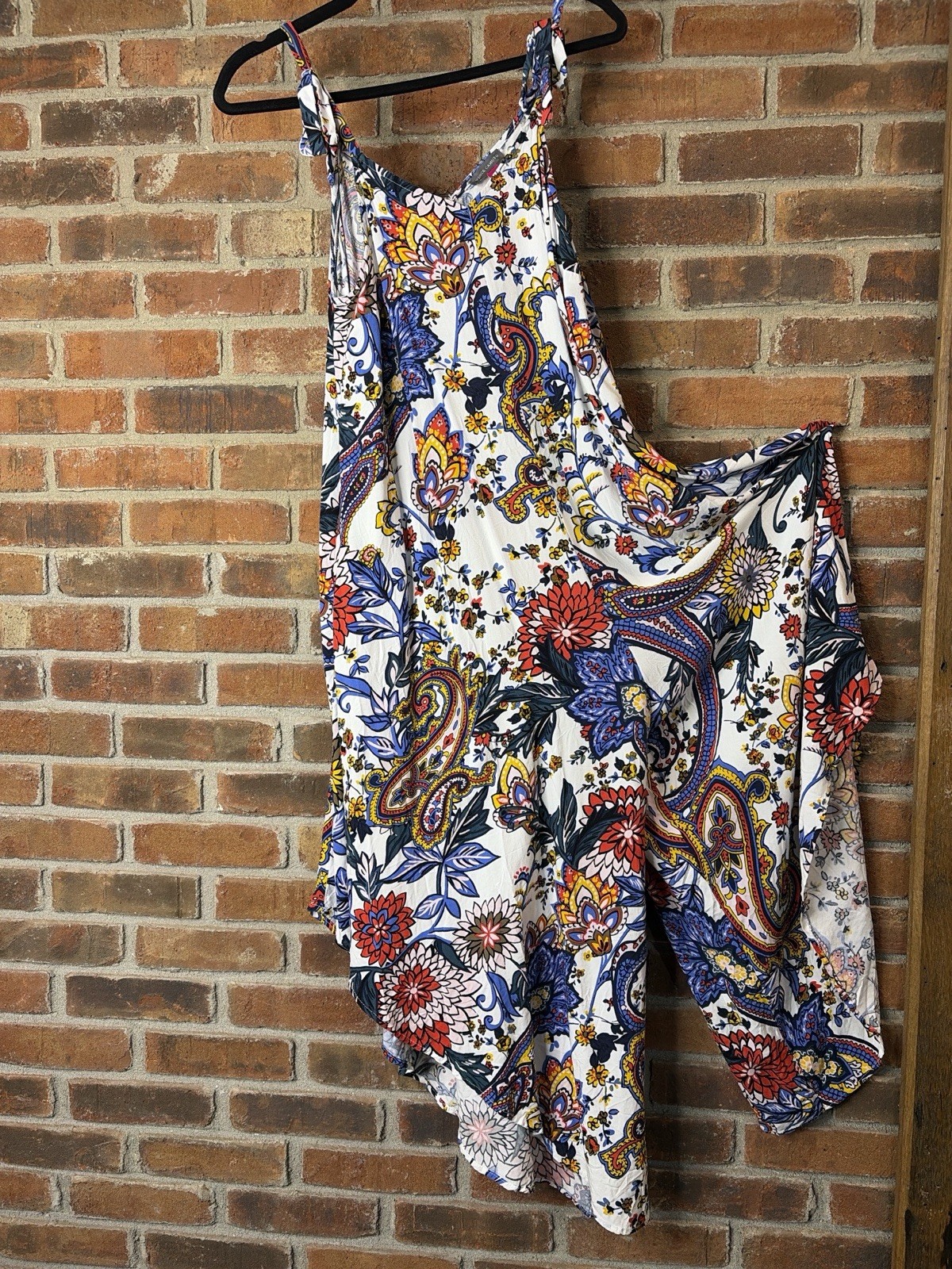 Vince Camuto Multicolor Paisley Sleeveless Strappy Jumper Size L