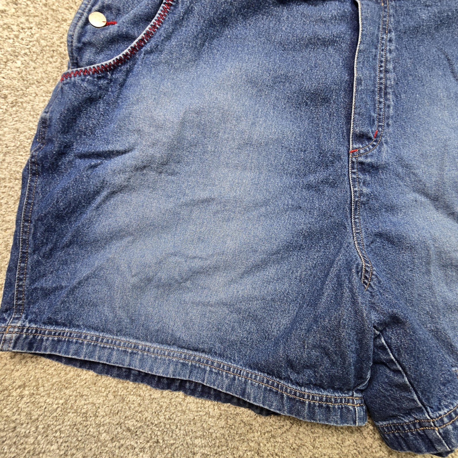 Main Street By Disney Overalls Womens 22W/24W Blue Denim Mickey Mouse Shortalls