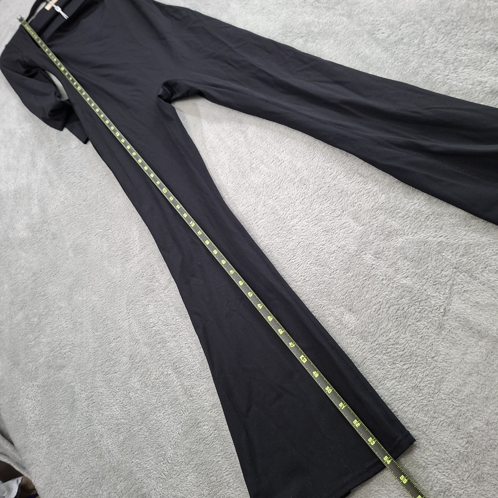 NEW Womens M Catsuit Unitard One Piece Square Neck Flare Leg Gym Athleisure Yoga