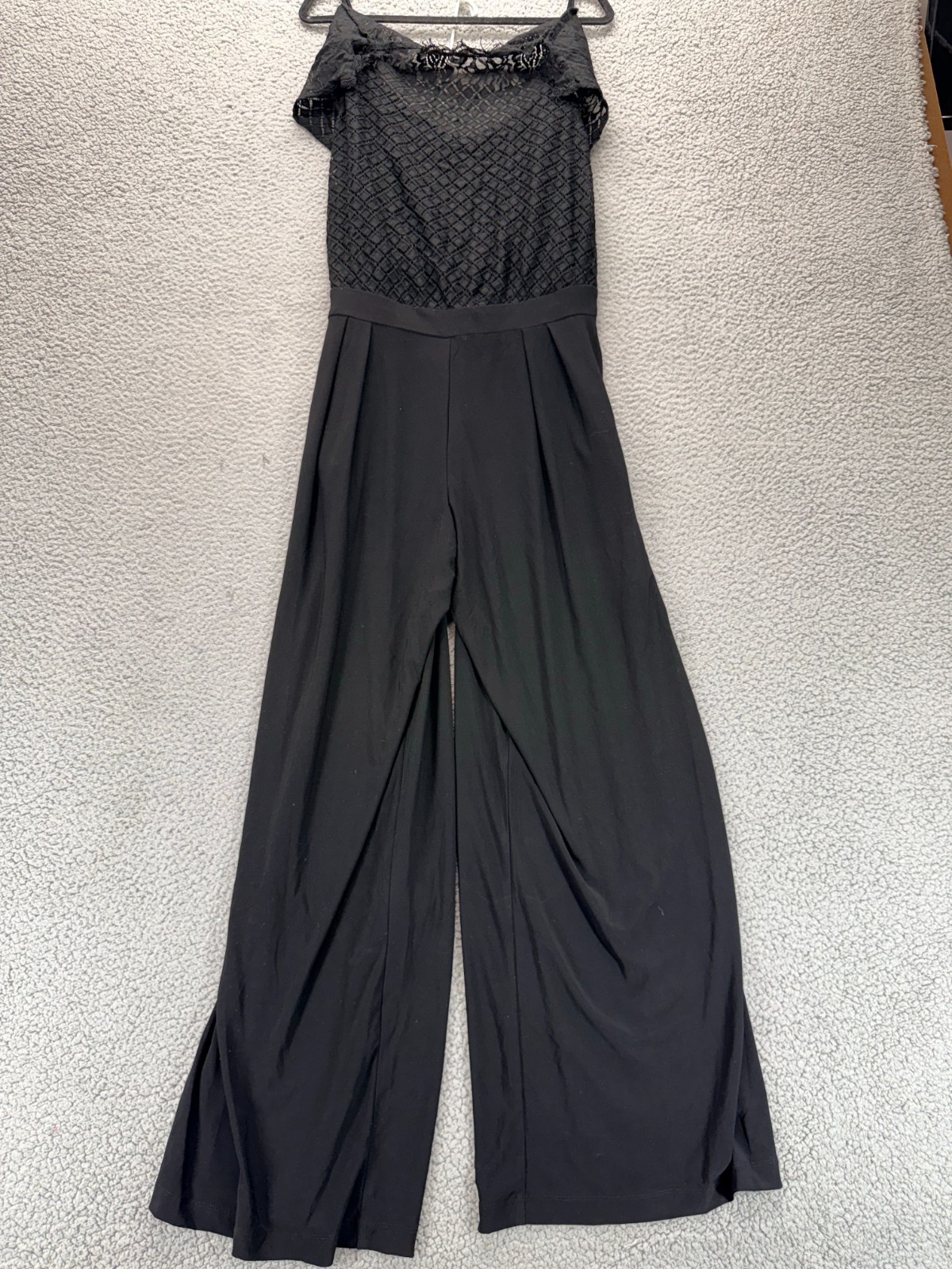 Julia Jordan Womens Sleeveless Lace Wide Leg Bodice Jumpsuit Black Size 14W