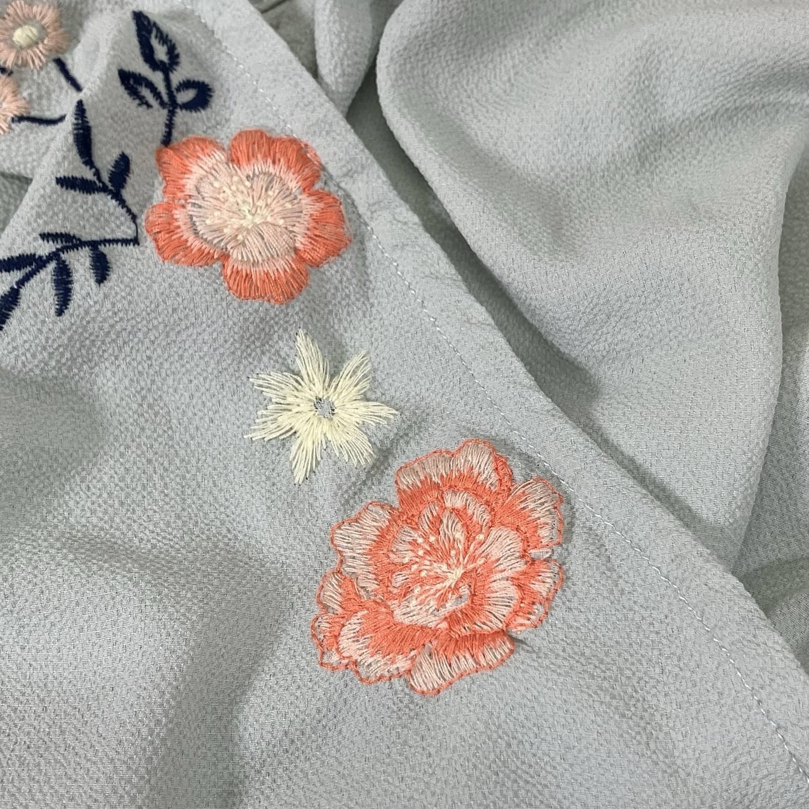 Altard State Womens Mint Green Floral Embroidered V Neck Tank Romper Romper Sz L