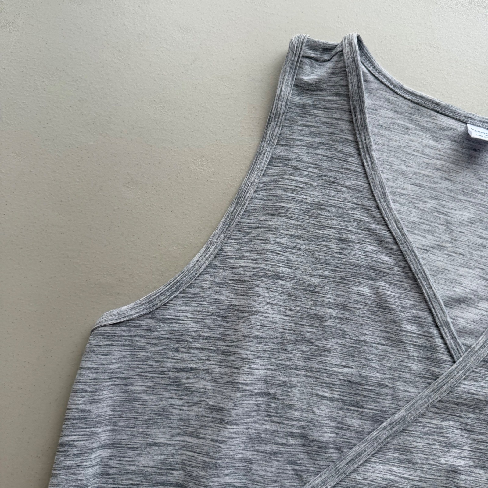 Old Navy Active Womens M Heather Gray Surplice Wrap Sleeveless Breathe On Romper