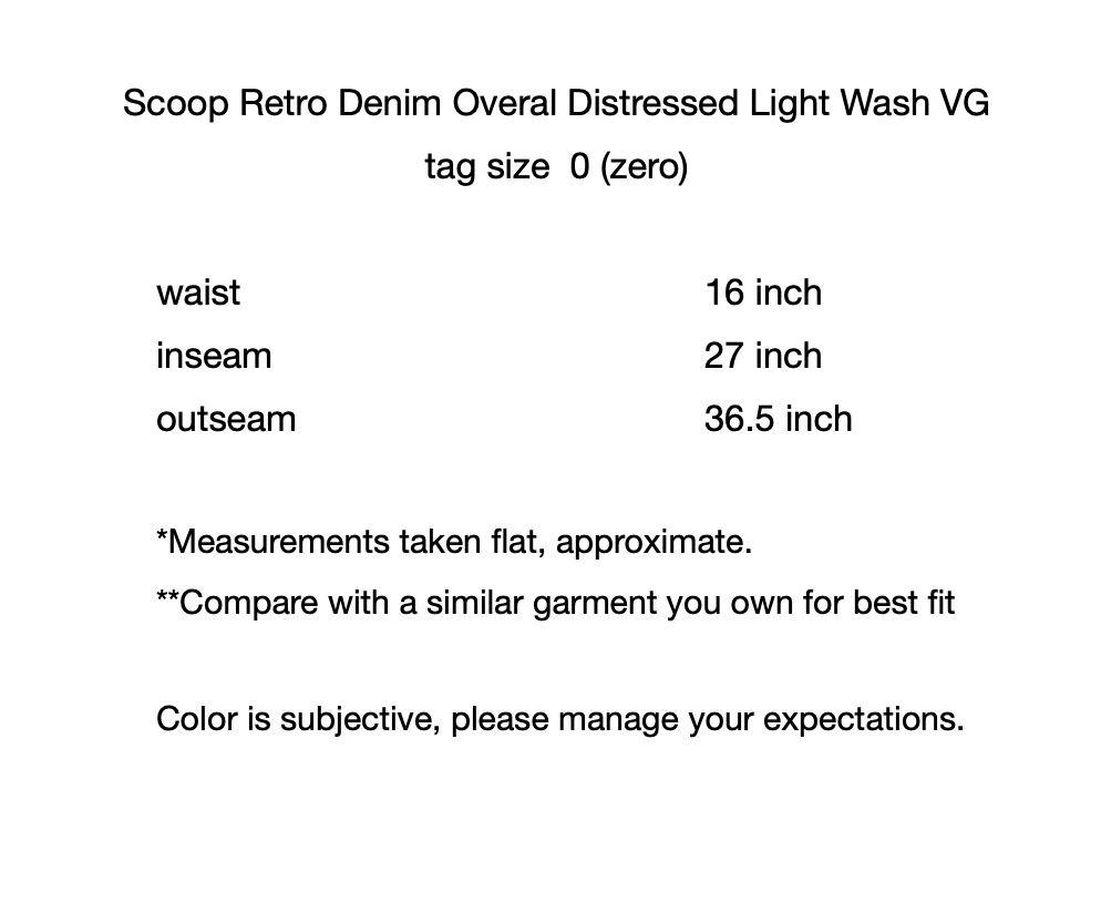 Scoop Retro Denim Overal Distressed Light Wash VG