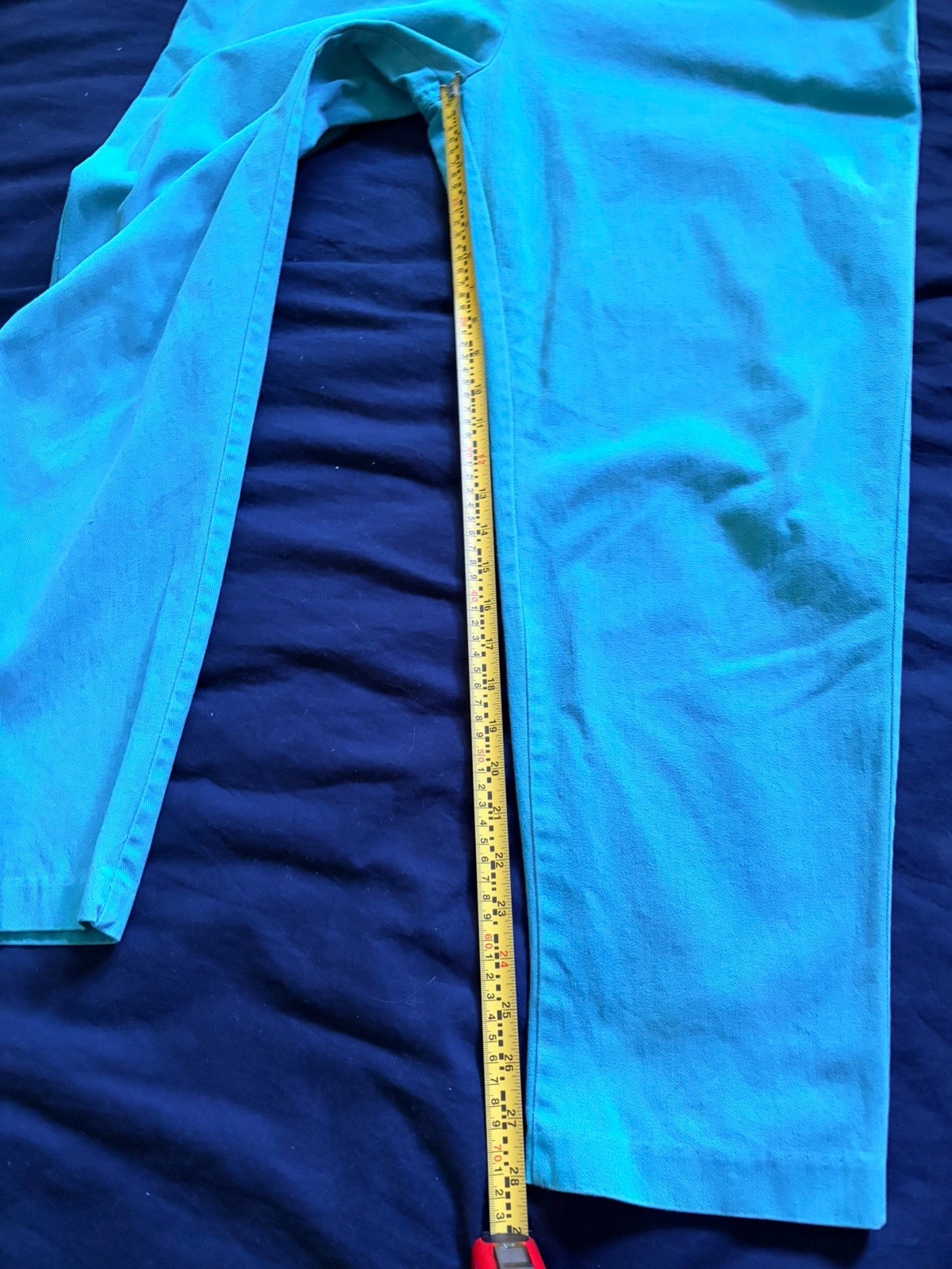 Vintage DREAMS Cotton Denim Jumpsuit Coveralls Blue Green Teal Size Large