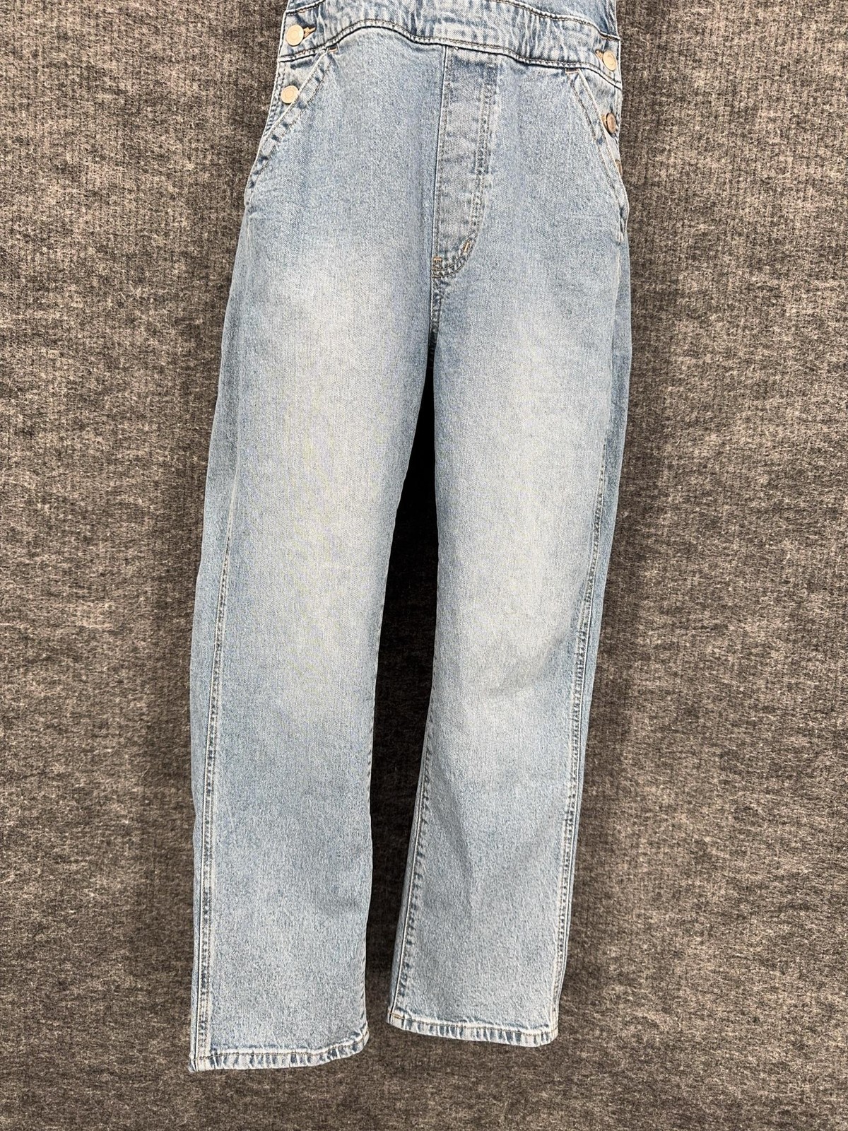 Gap Overalls Womens XS Blue Denim Relaxed Wide Leg Adjustable Straps Pockets