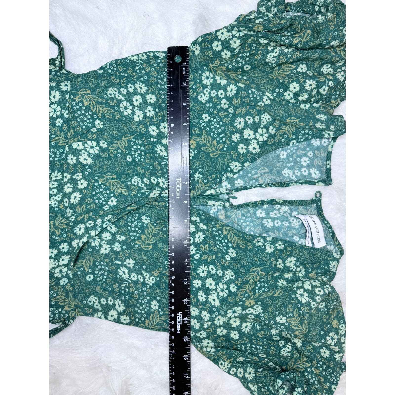 Urban Outfitters Green Floral Ruffle Hem Surplice Romper XS