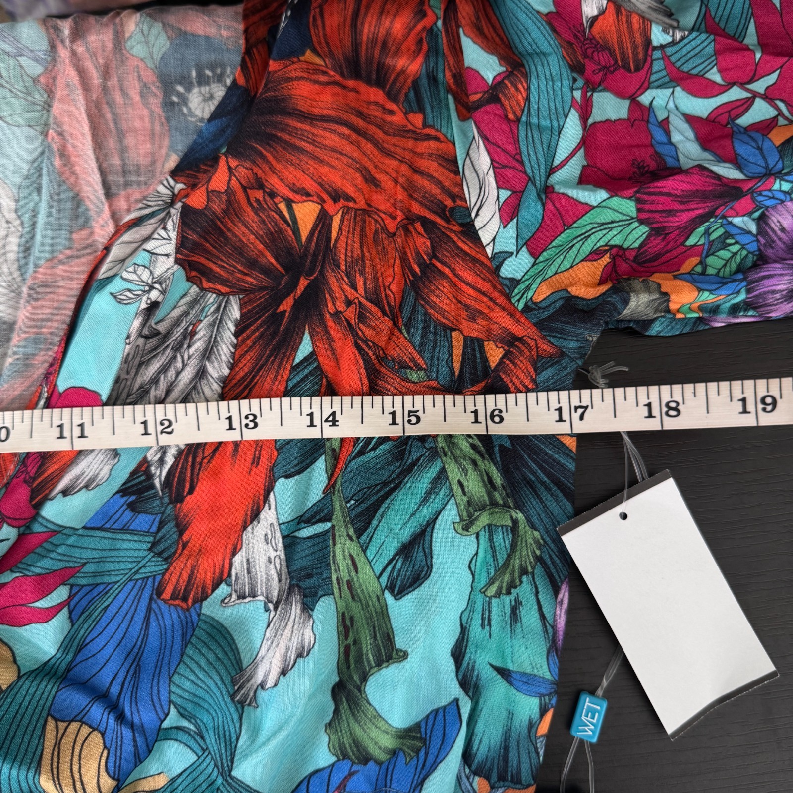 WET Romper Womens XS Flora Tropicall Tie Front Festival Resort Cruise Coverup