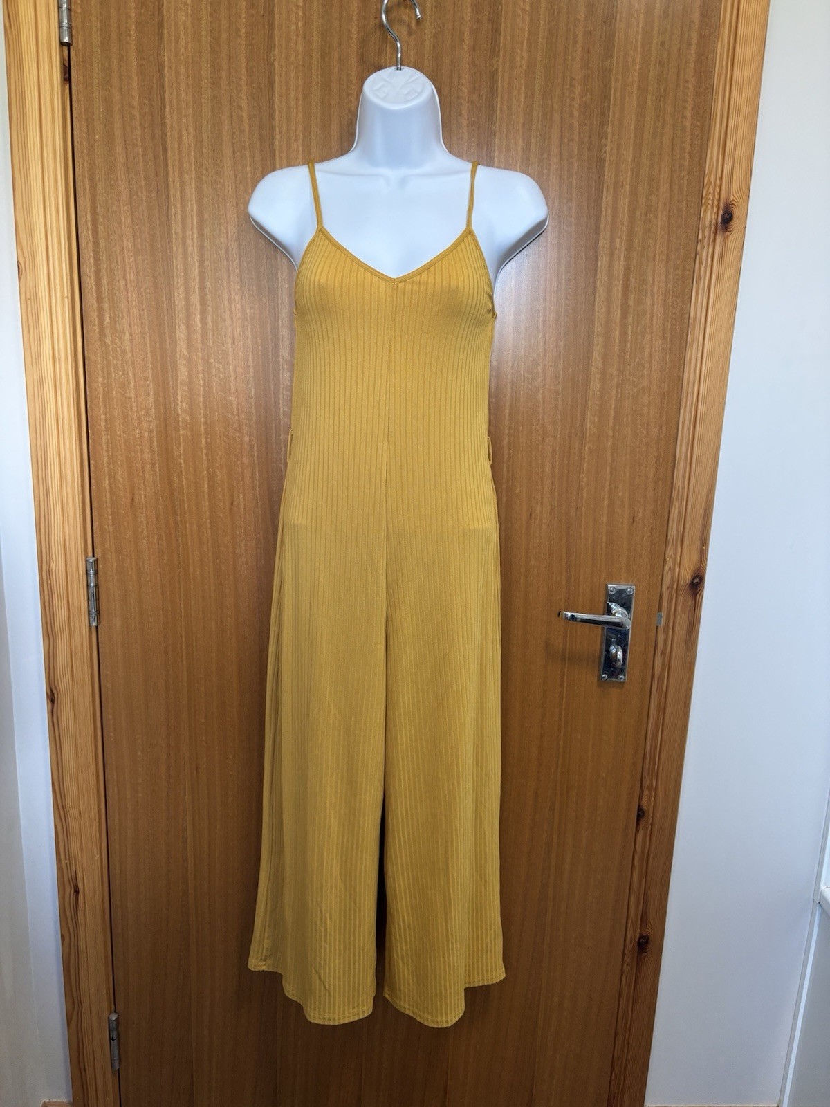 Primark Jumpsuit Women’s Size UK 8 Mustard Yellow Culotte Wide Leg Summer Retro