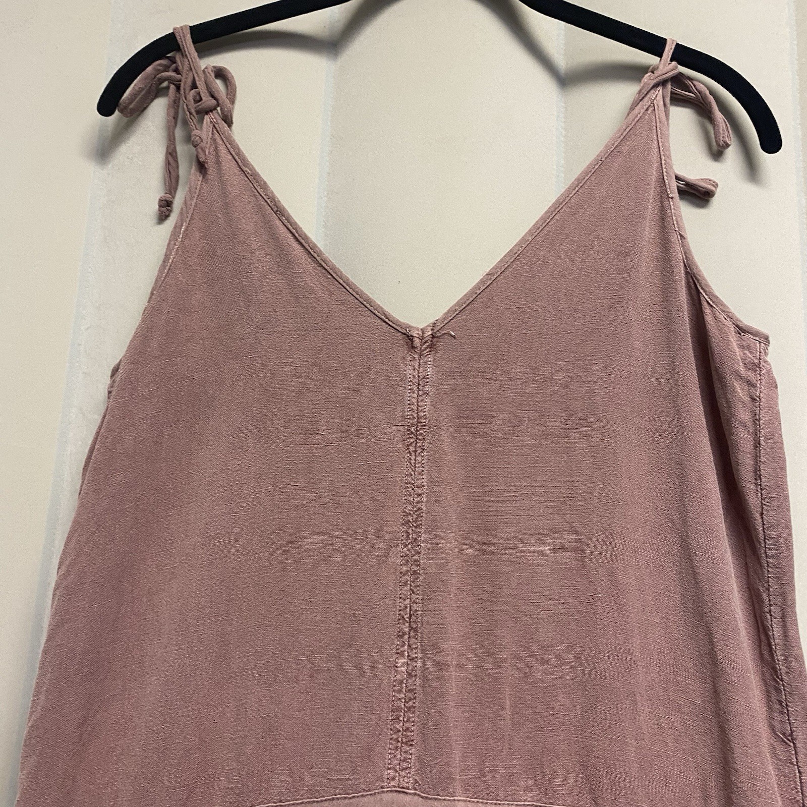 Young Fabulous & Broke YFB Womens Jumpsuit XS Linen Blend Tapered Leg Dusty Rose