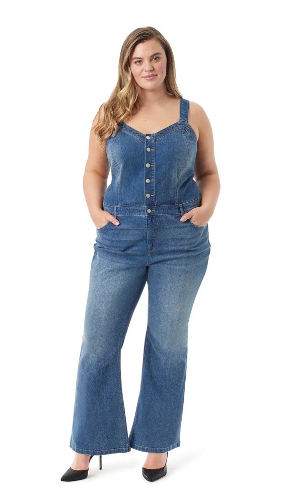 Jessica Simpson Denim Sweetheart Overalls-Size 20W Plus