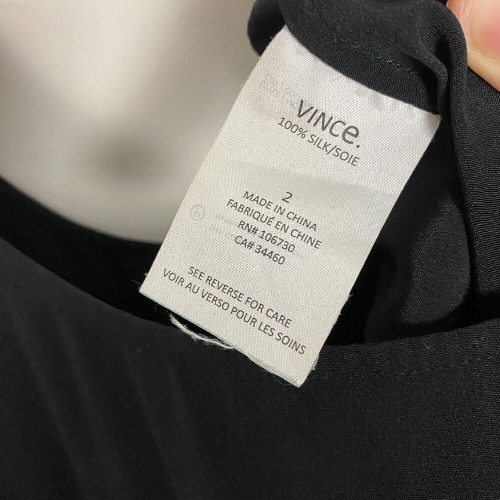 Vince Silk Jumpsuit Black Womens 2 Sleeveless Natural Fibers Lightweight Pockets