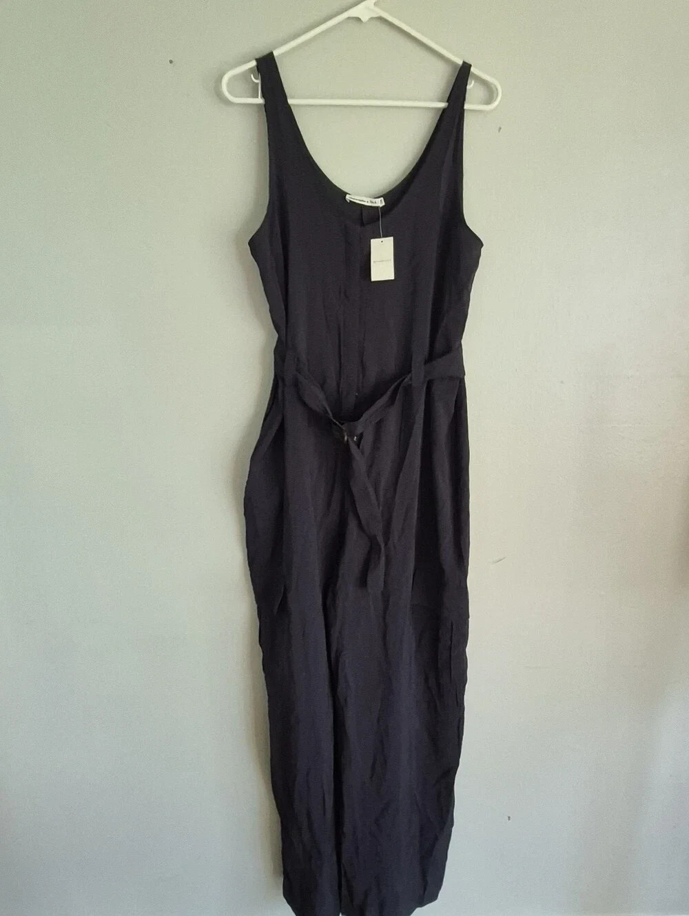 Abercrombie & Fitch Utility Jumpsuit Belted Black Size Medium Tall