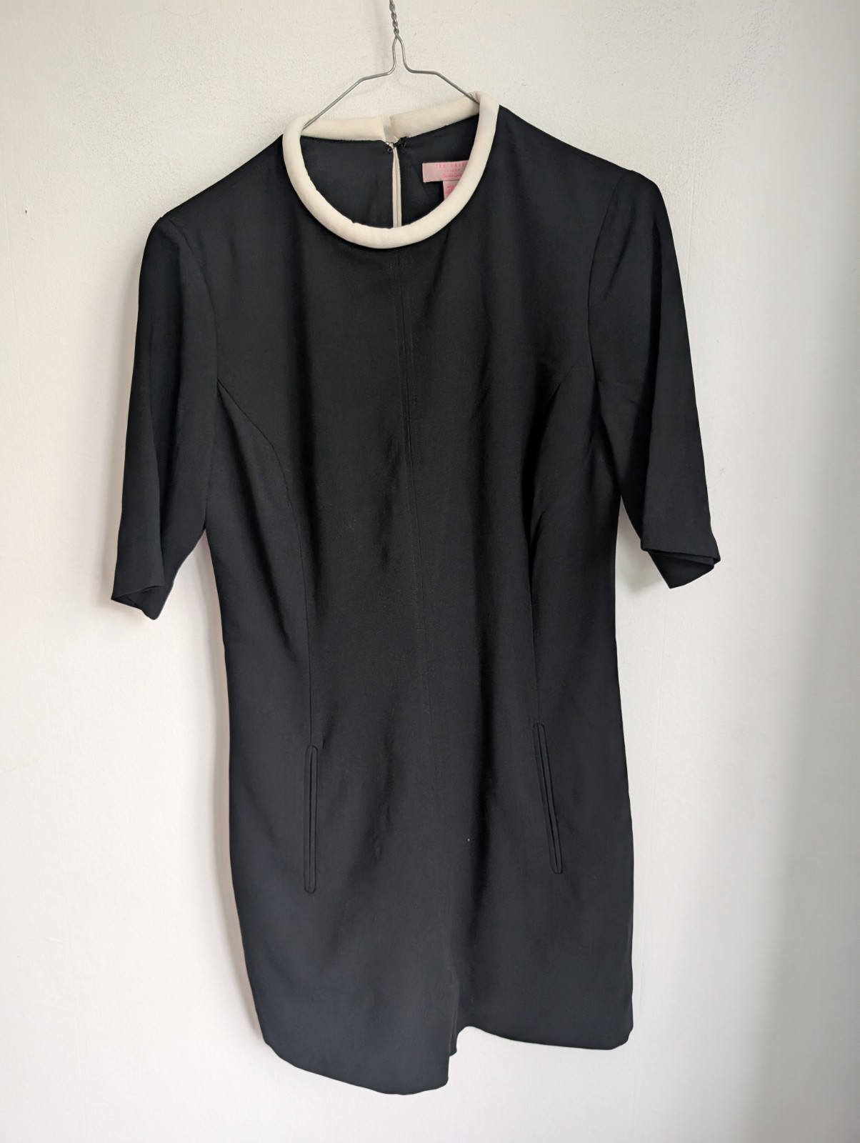 Ted Baker Half Sleeve Black Playsuit Ivory Piping Size 1 (T14)