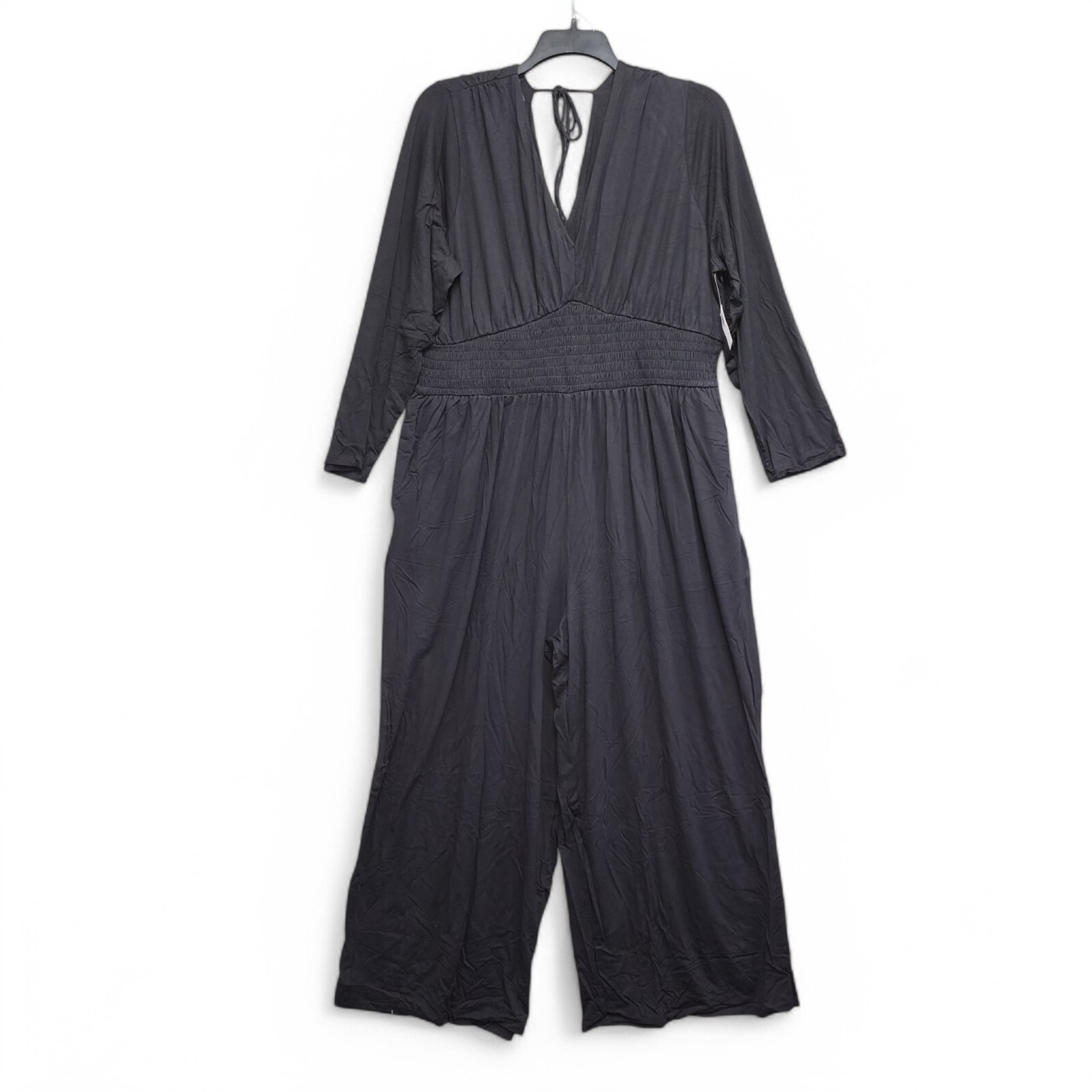 Old Navy Waist-Defined V-Neck Jumpsuit Womens XXL Black Long Sleeve NEW w/ Tag