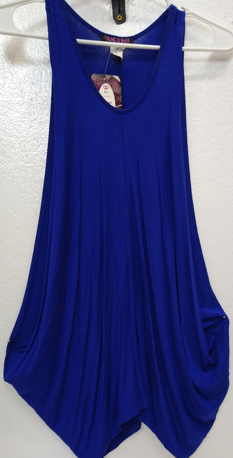 YOUNG & WILD 1 PIECE SUN JUMPER BLUE SZ L BUILT IN PANTY