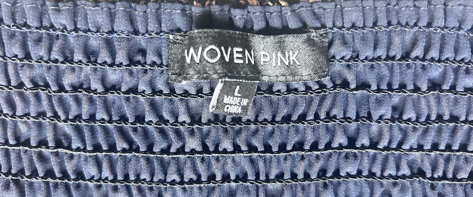 Woven Pink Navy Gold Flared Sleeve Peekaboo Boho Romper Size Large
