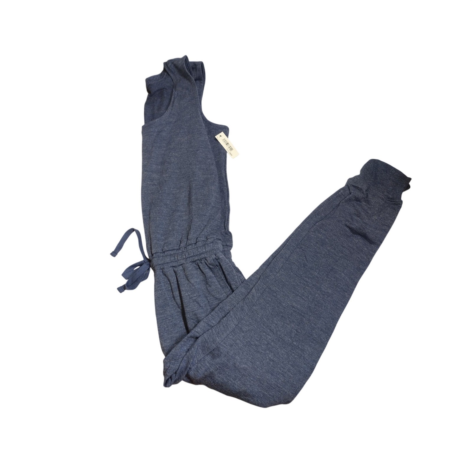 Amazon Essentials women Blue Heathered Sleeveless Jogger Jumpsuit XS B07YLV2Q6X