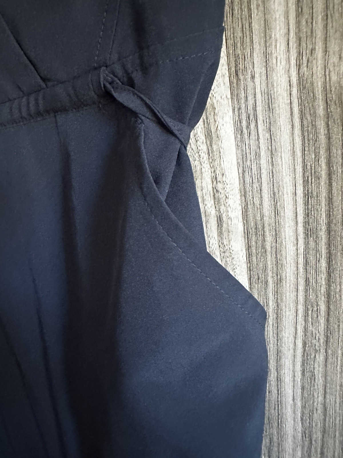Emma & Michele Navy Wrap-Front Sleeveless Shorts Jumpsuit with Pockets! Small