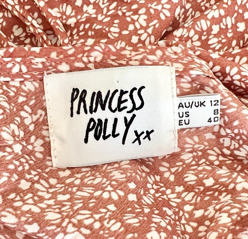 NWOT Princess Polly Women’s Astro Long Sleeve Tiered Ruffle Cut-Out Romper, Sz 8