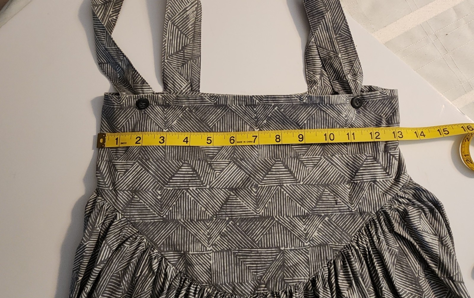 Vtg ’80s Gray/White Geo Pattern, Cotton, Balloon Leg High Waisted Overalls, S/XS