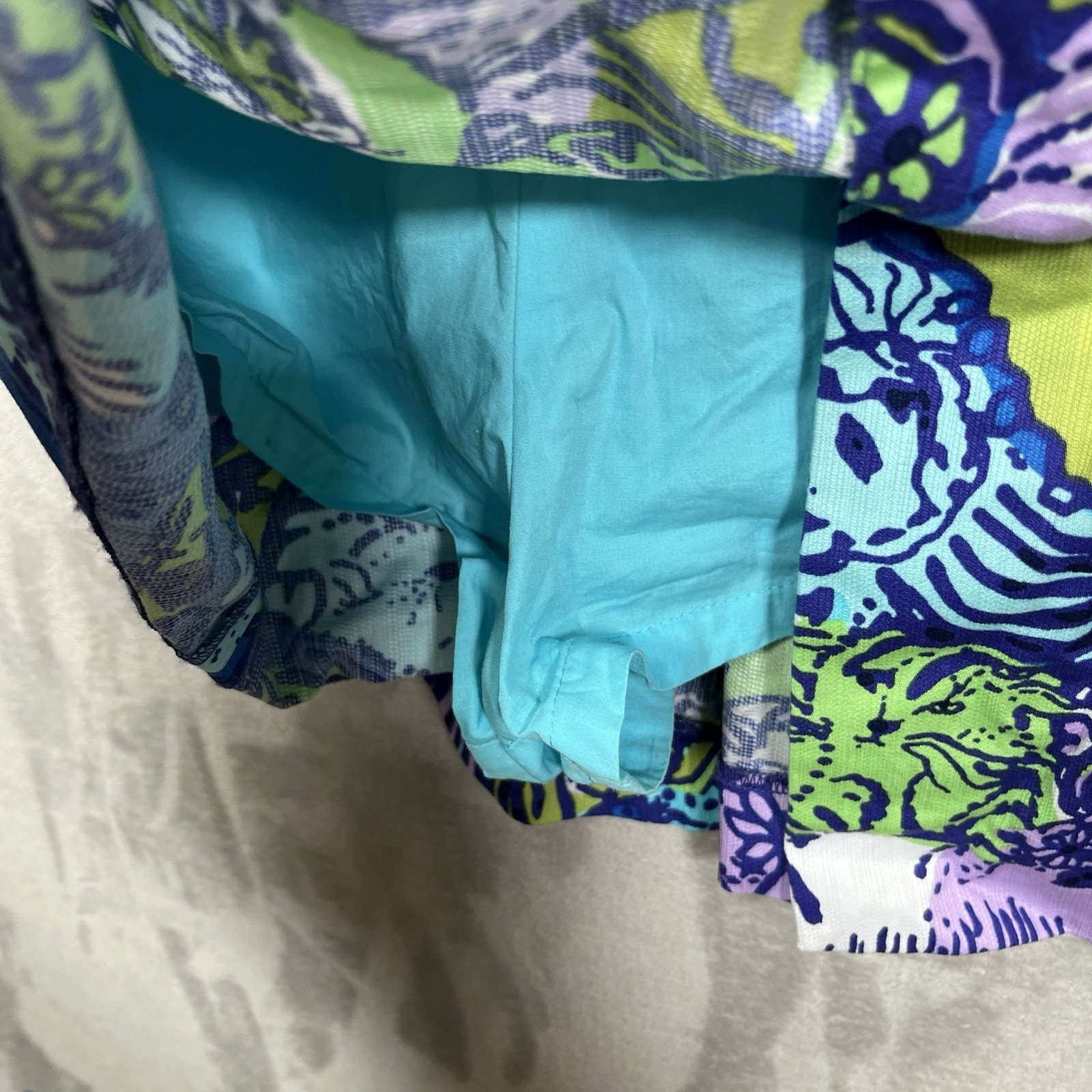 Lilly Pulitzer Jesse Romper Dress Size 0 Cattitude Blue Green Cat Print Vacay