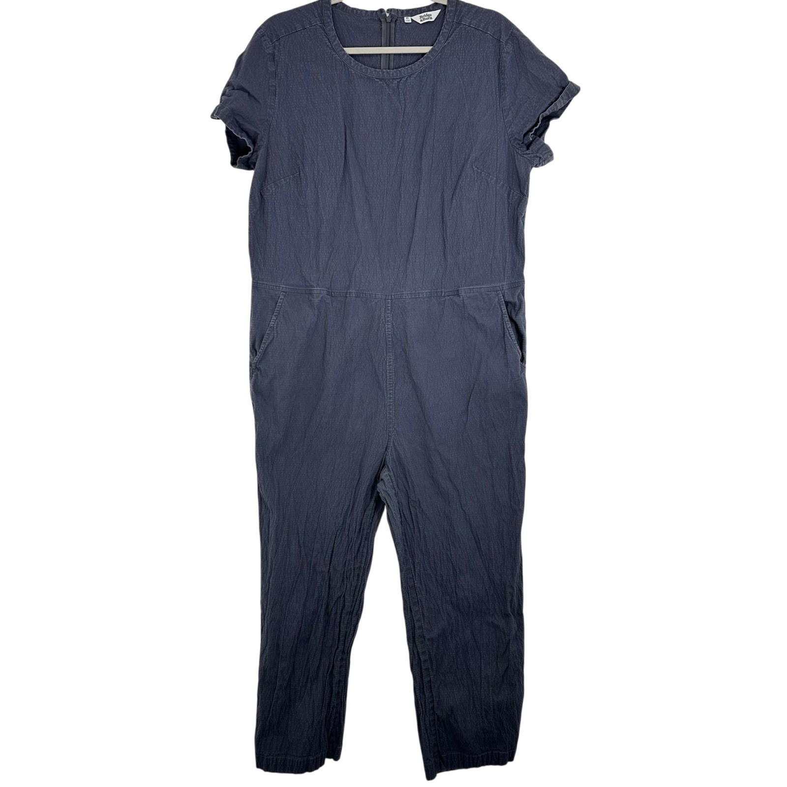 Bridge & Burn Womens Jumpsuit Boilersuit XL Short Sleeve Casual Utility Gray