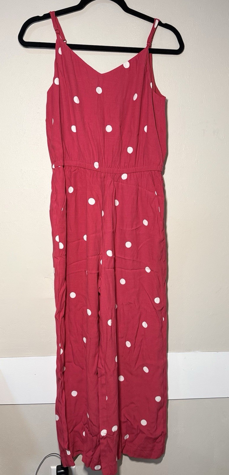 LOFT Sleeveless Jumpsuit Women’s Size Small Polka Dots Pockets Adjustable NWT