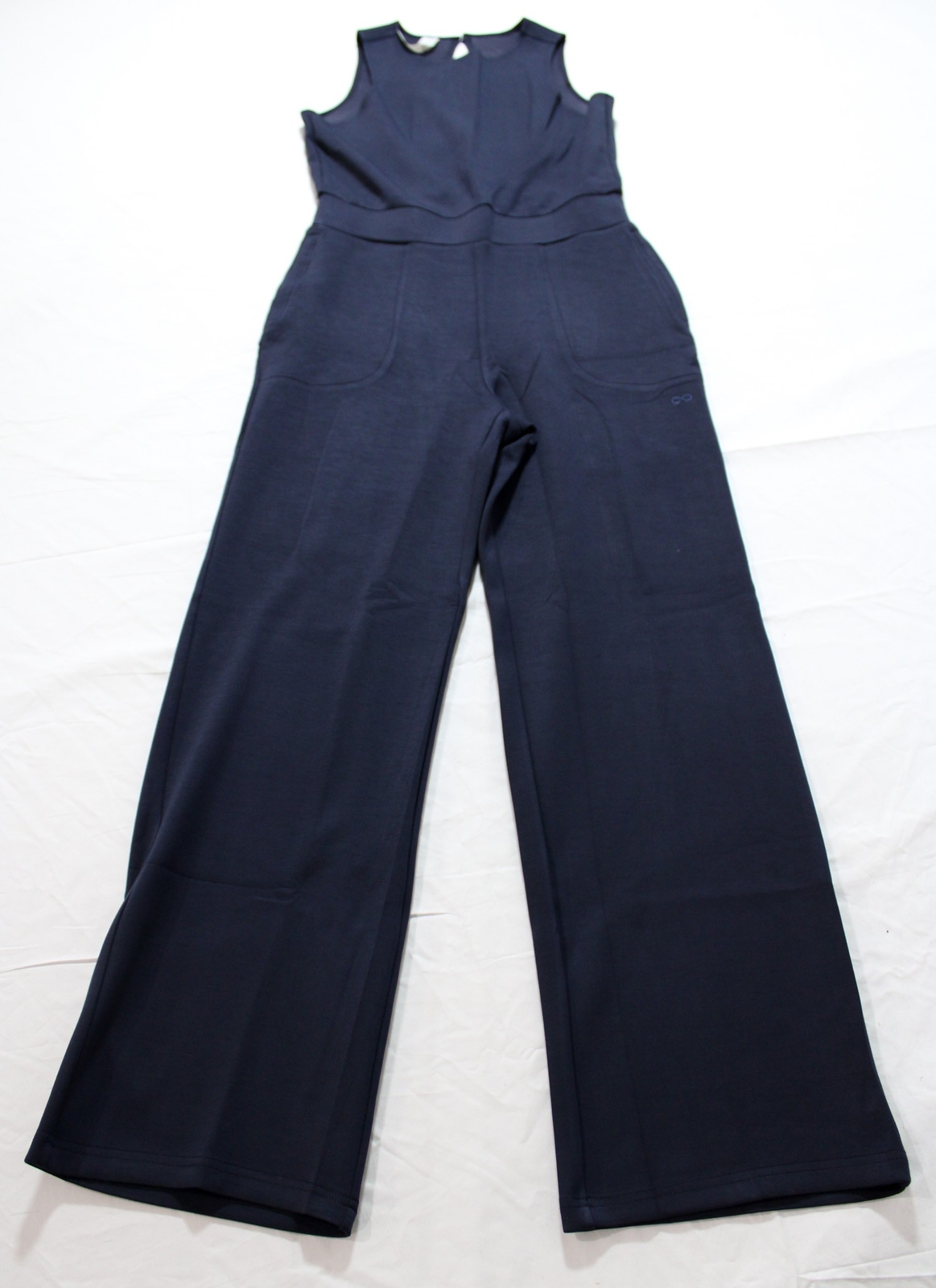 Rebody Women’s That’s A Wrap Soft Scuba Tank Jumpsuit BE5 Cool Navy Medium