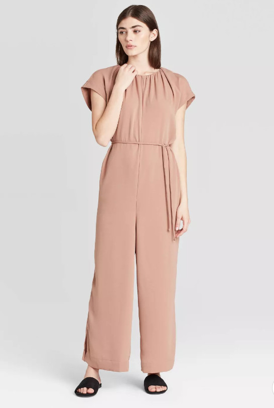 Women’s Short Sleeve Ankle Length Jumpsuit – Prologue -Brown -Various Sizes-S549