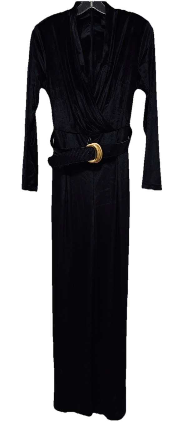 RTLS $160 DONNA KARAN WOMENS BLACK BELTED JUMPSUIT SZ 10