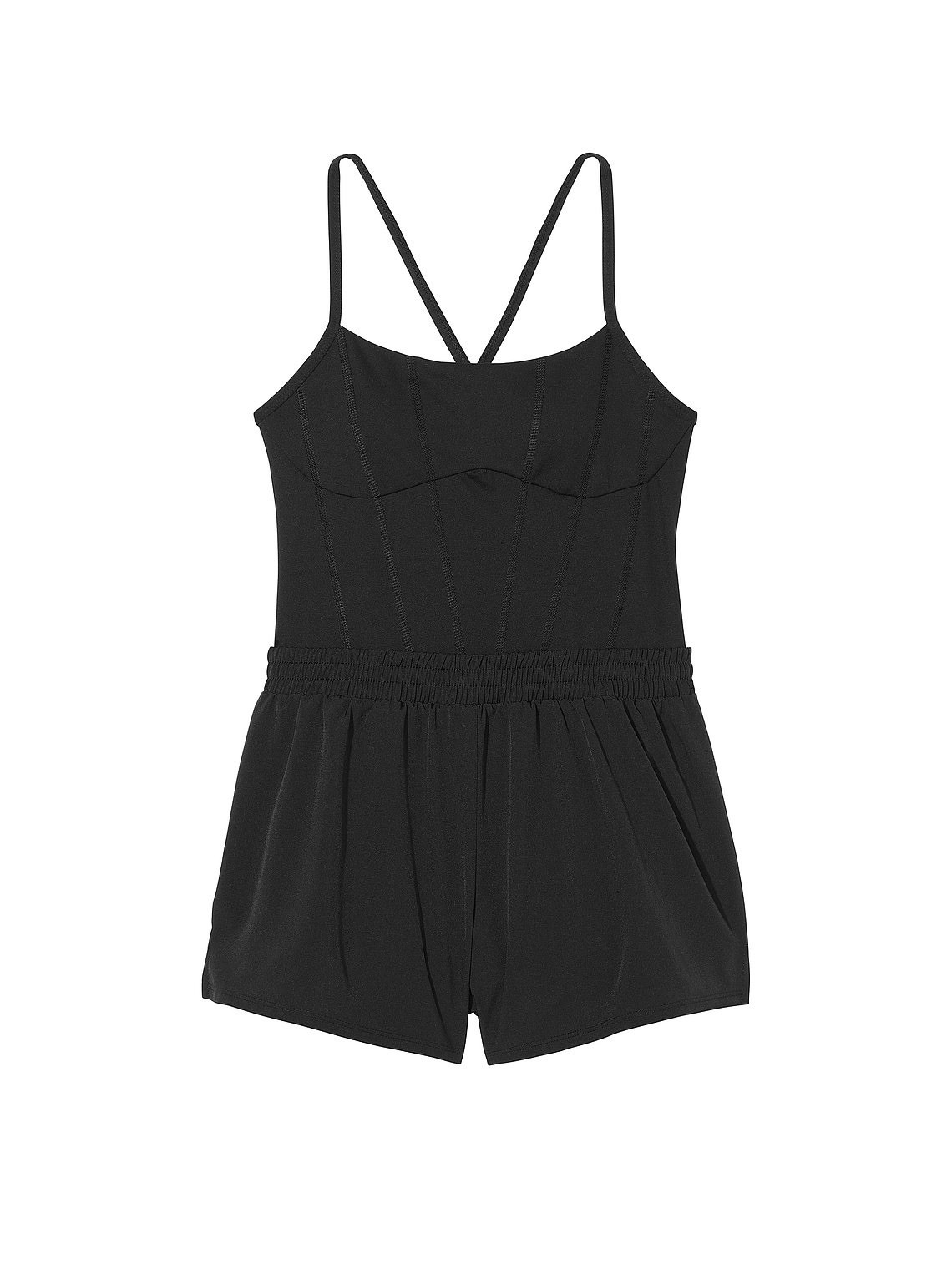Victoria Secret Pink XS Black Ultimate Runsie Athletic Running One piece Romper