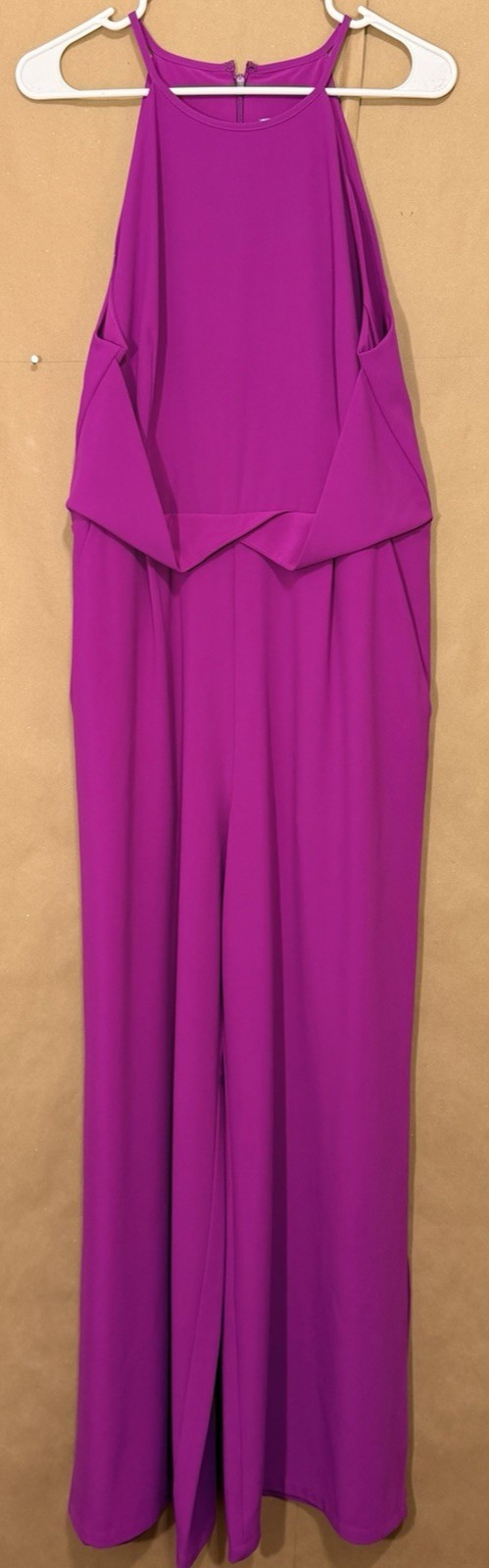 Antonio Melani Fuchsia Jumpsuit Pant Suit Romper With Pockets Size 12