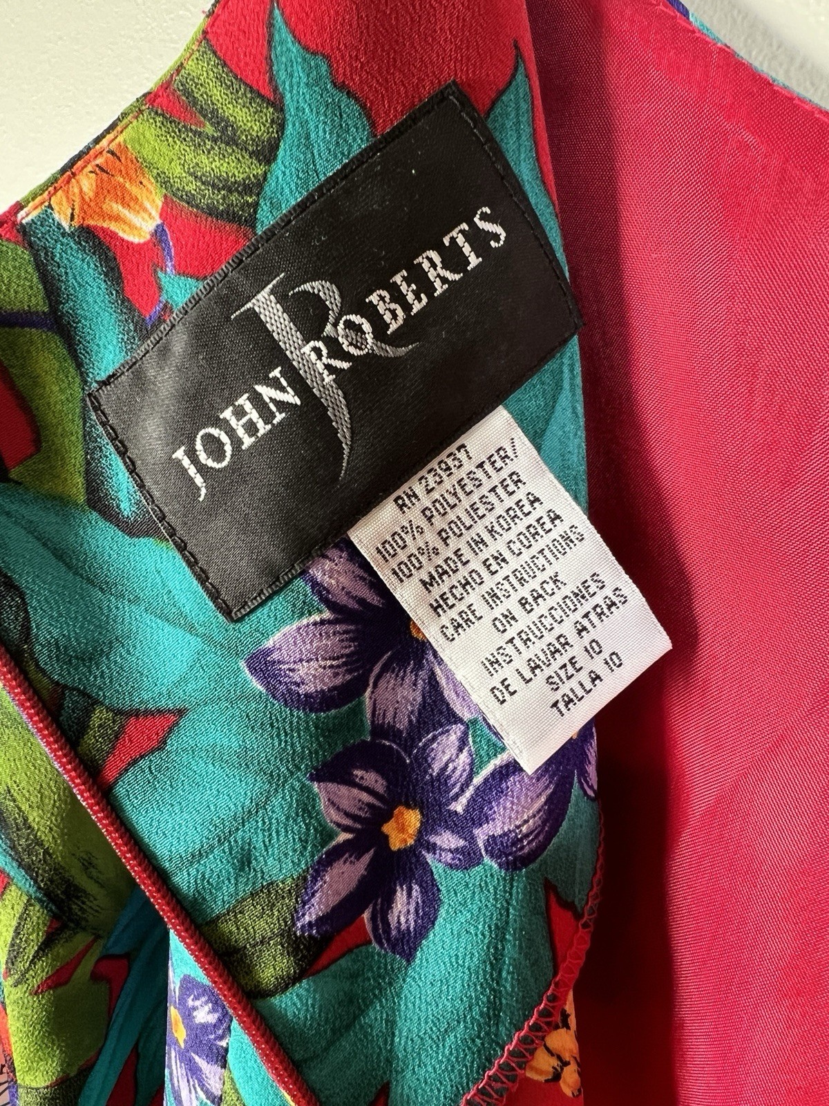 Vintage John Roberts Tropical Floral Romper Back Zip Women’s Size 10 NWT