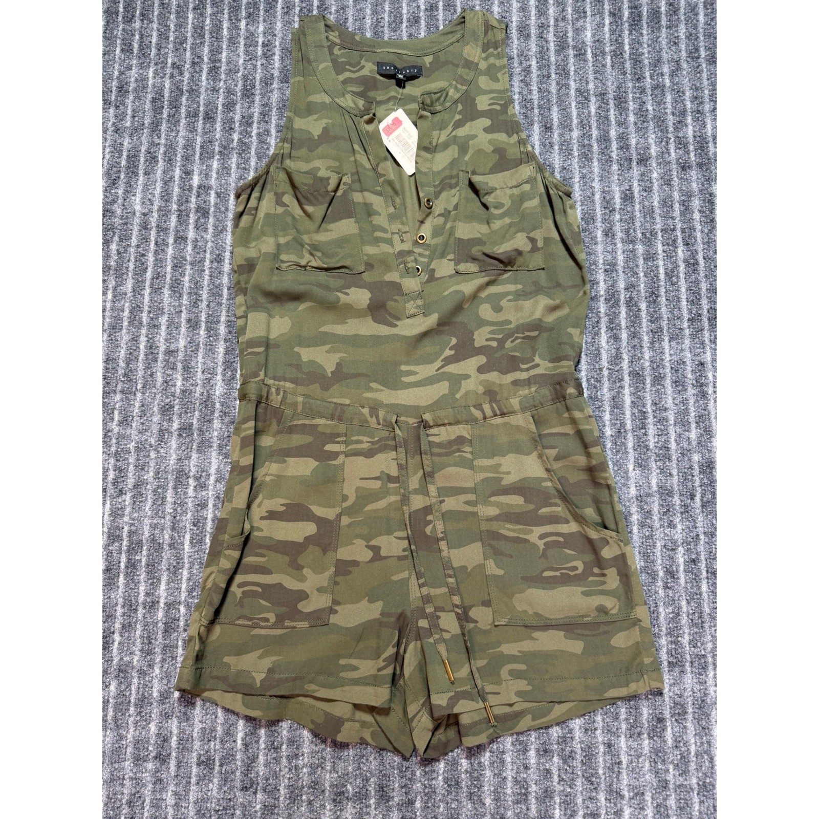 Sanctuary Camo Romper Womens XS Sleeveless Utility Summer Casual Streetwear Edgy