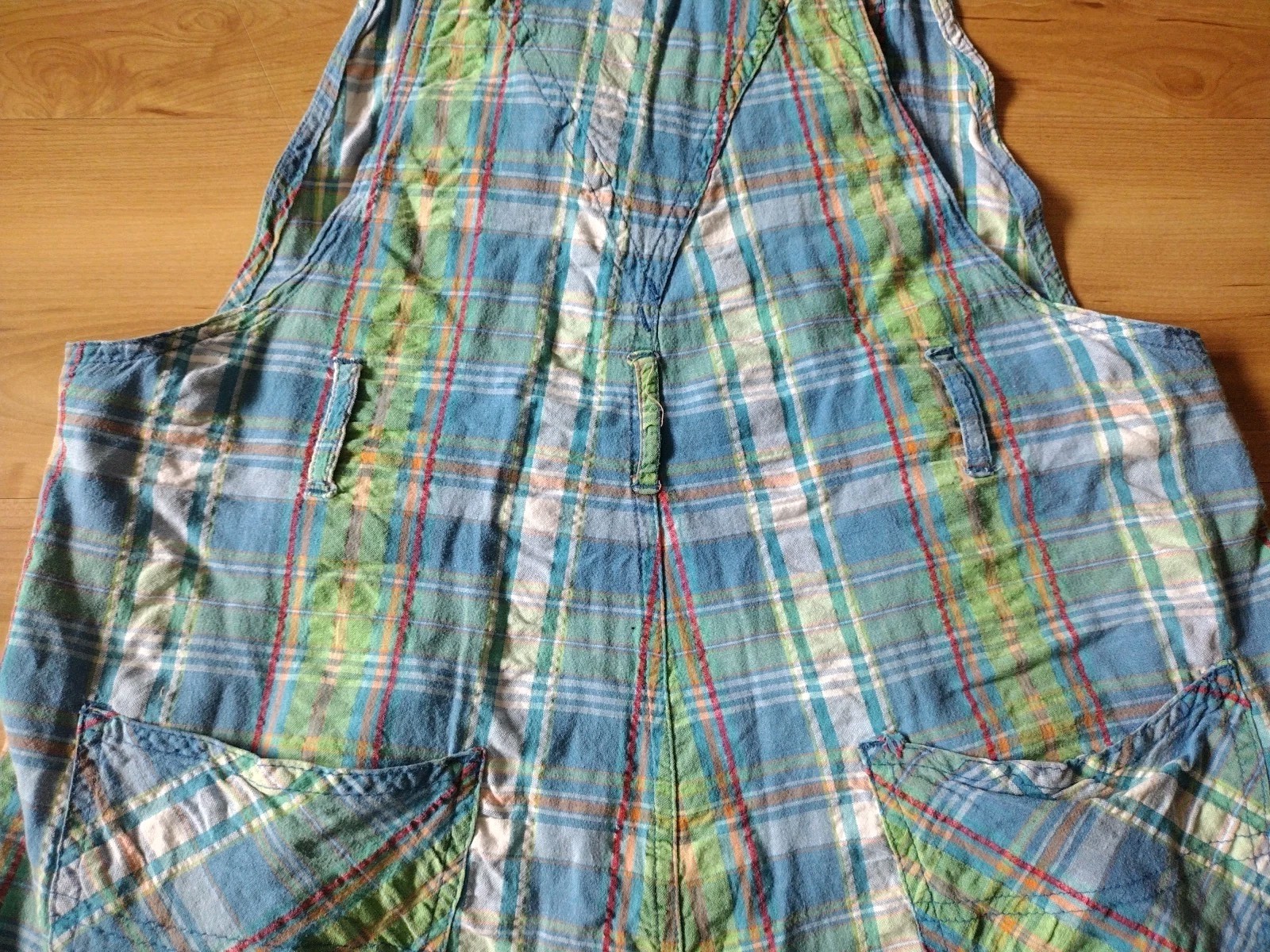 Vintage Disney Mickey Mouse Donald Duck Goofy Plaid Overalls Jr.Sz M Jerry Leigh