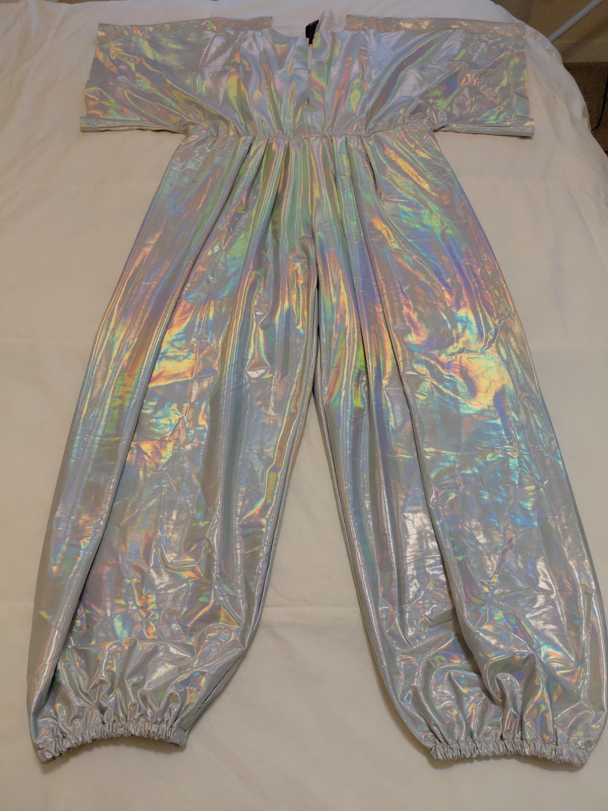 Norma Kamali Size XL Metalic Kimono Sleeve Jumpsuit Excellent Condition #101