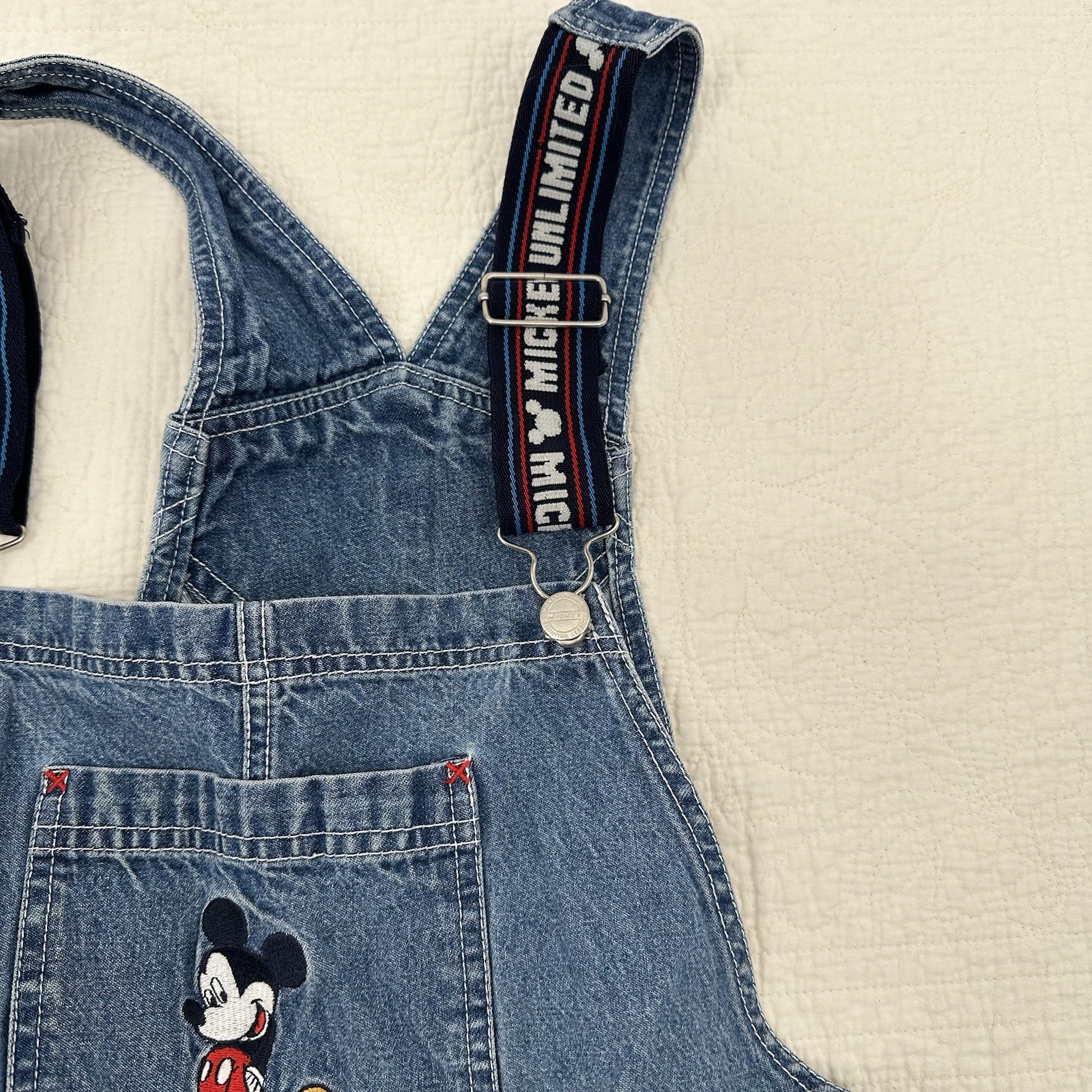 Mickey Mouse Women’s Overall Shorts Vintage Size XL Mickey Unlimited M6