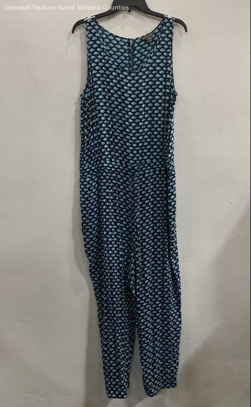 Tommy Bahama Sleeveless Rayon Tonal Fish Print Jumpsuit Women’s Size XL