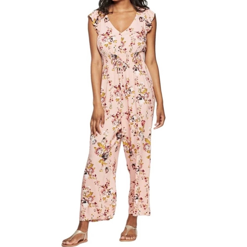 NWT Xhilaration Old Rose V-neck Jumpsuit Romper Medium