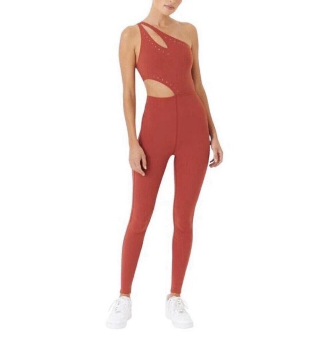 GiGi C Women’s One-Shoulder Cutout Jumpsuit – Orange | XS | Regular