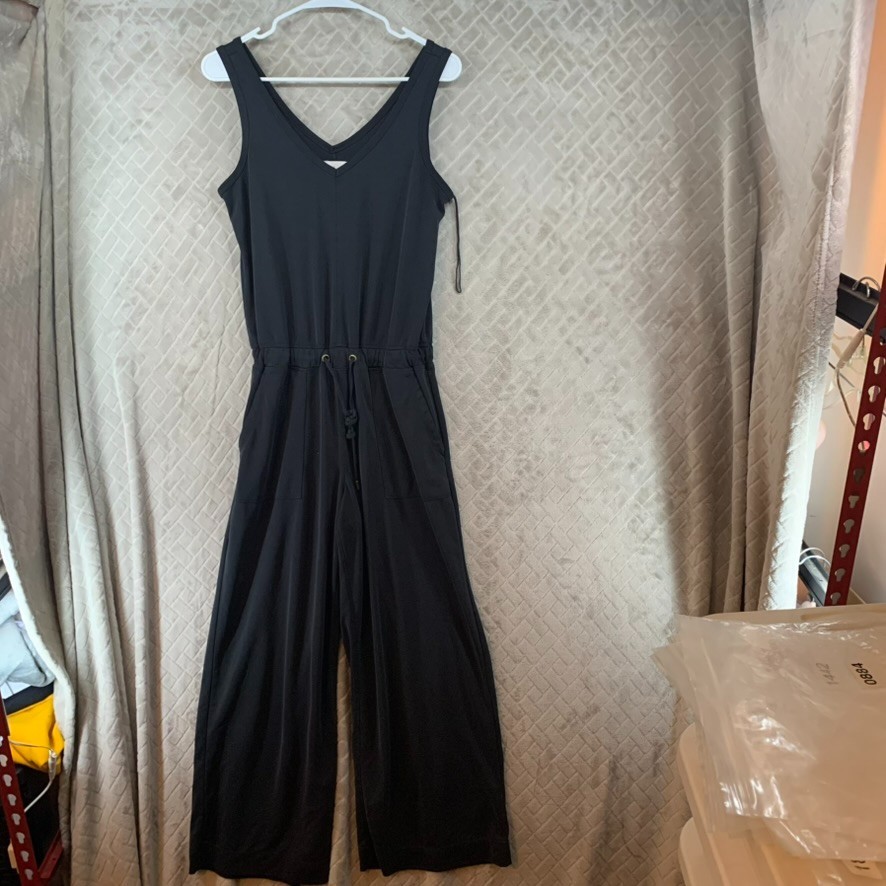 Lou & Grey Jumpsuit Womens XS Dark Gray Sleeveless Straight Leg Ankle Lagenlook