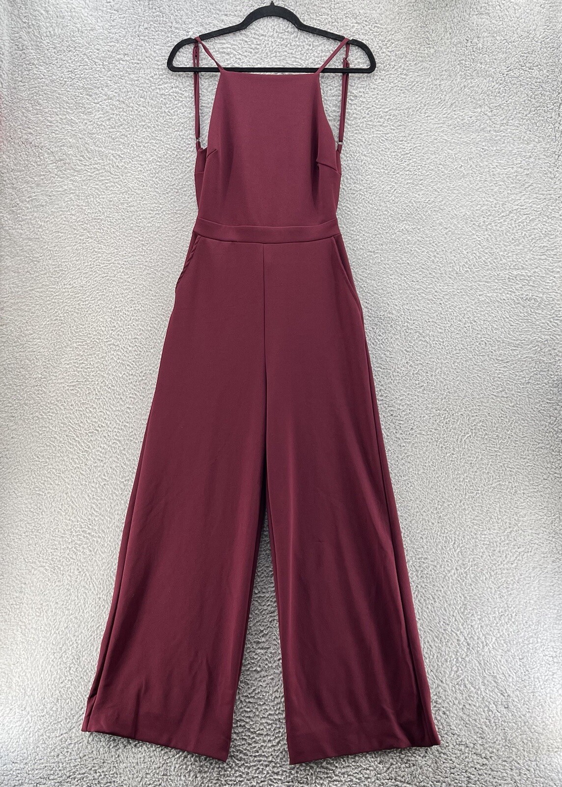 Lulus Jumpsuits Women Medium Red Wine Open Back Spaghetti Straps Straight Sexy