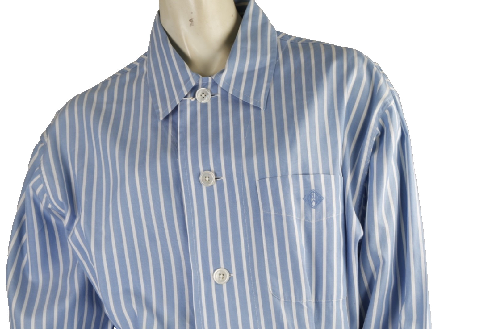 Vintage Ralph Lauren Romper 10 Blue White Striped Cotton Long Sleeve Shorts Jump