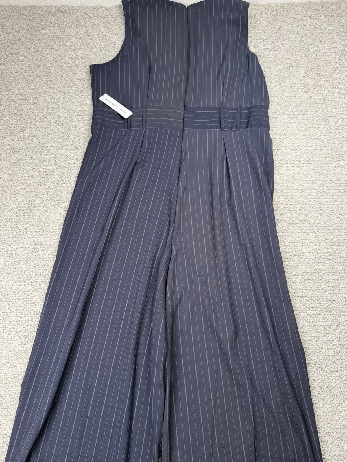 NWT Emma & Michelle Navy Blue White Striped Romper Jumpsuit Size 16