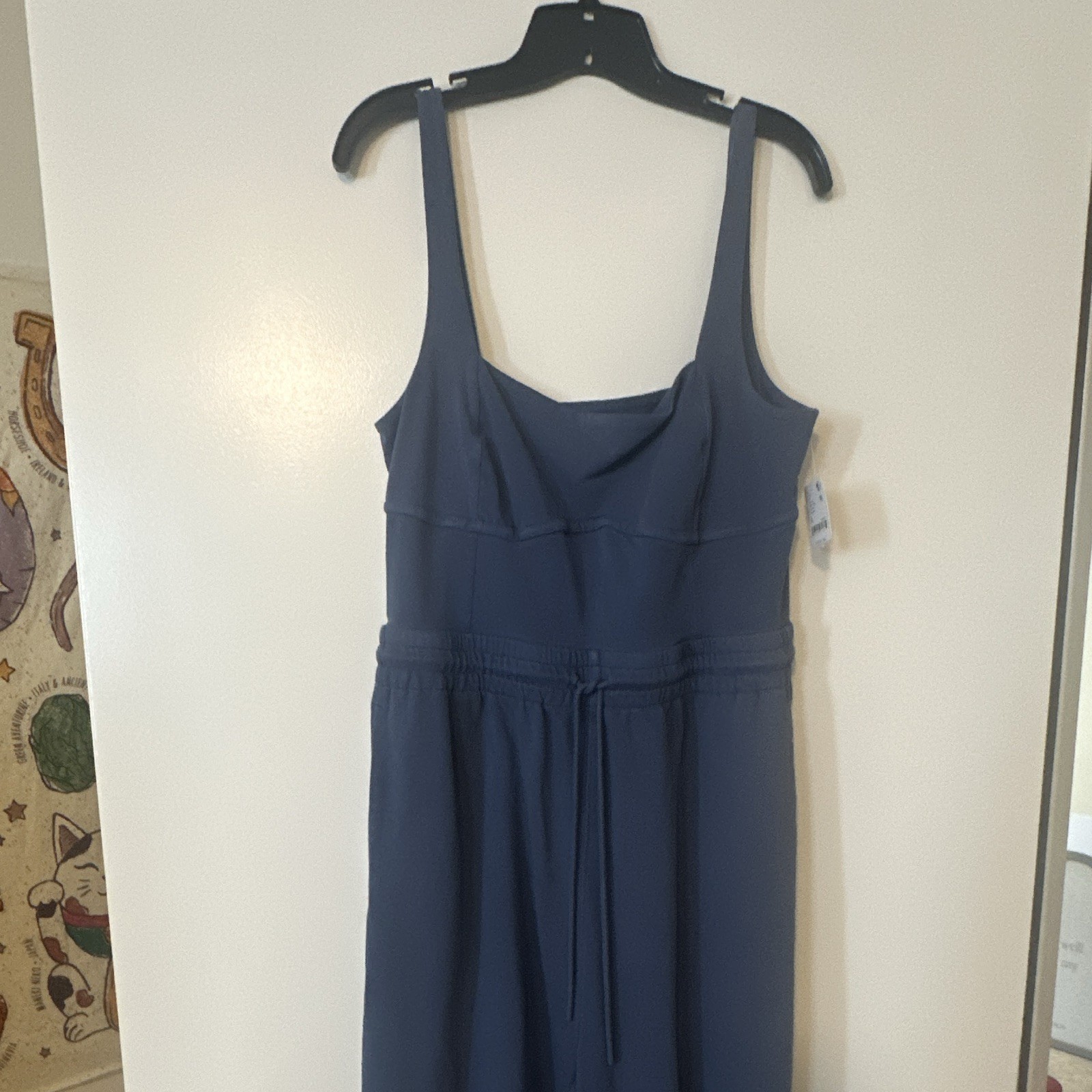 Free People Skyline Blue Sleeveless Strappy Drawstring Waist Jumpsuit XL