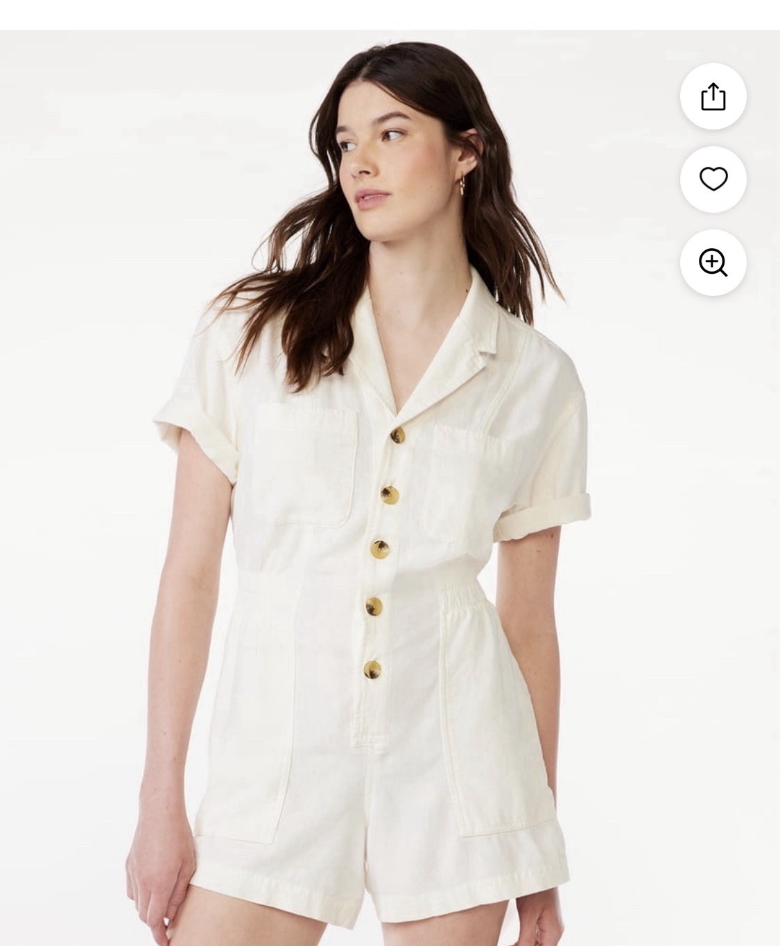 Free Assembly Women’s Utility Romper With Short Sleeves 4.5 Inseam Size M