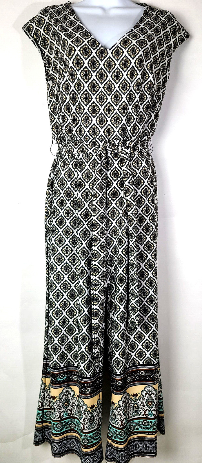 Tacera Romper Geometric belt